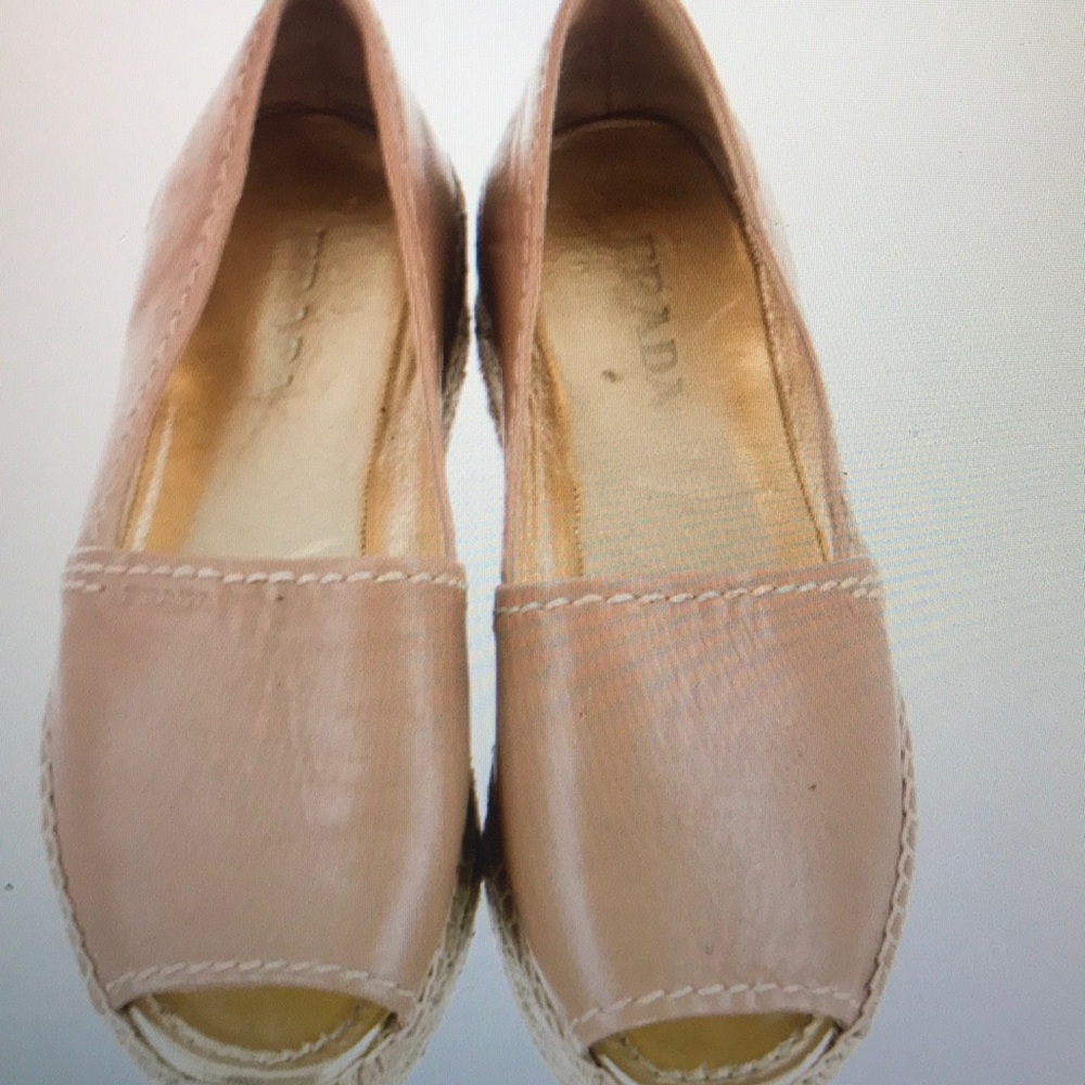 Prada leather peep toe as is